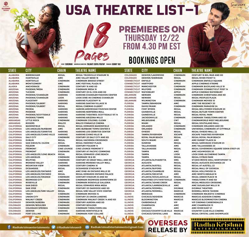18 Pages USA Schedules