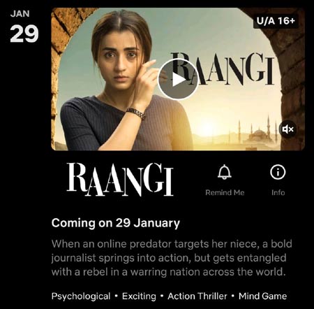 Trisha's 'Raangi' set for its OTT premiere on January 29 - Times of India