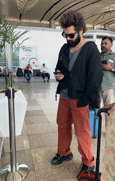 Photo Moment: Ram Pothineni looking dashing at Hyderabad airport ...