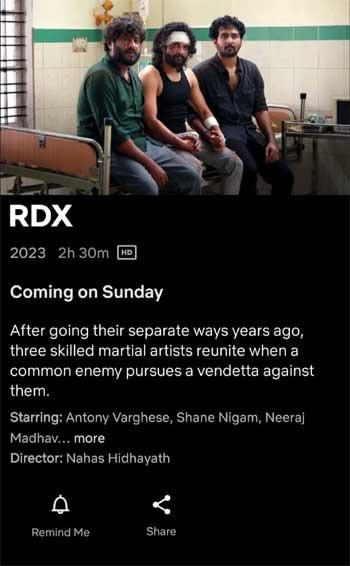 RDX (2023), now streaming on Netflix. : r/MalayalamMovies