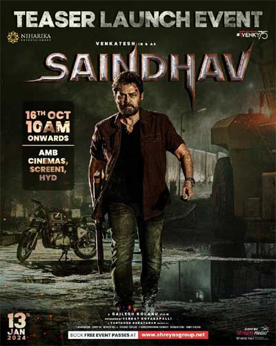 Venue locked for the teaser launch event of Saindhav | 123telugu.com