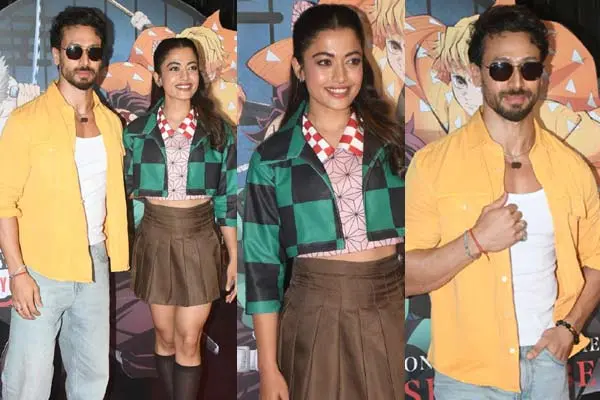 Photos: Rashmika Mandanna & Tiger Shroff at Demon Slayer Fan Screening