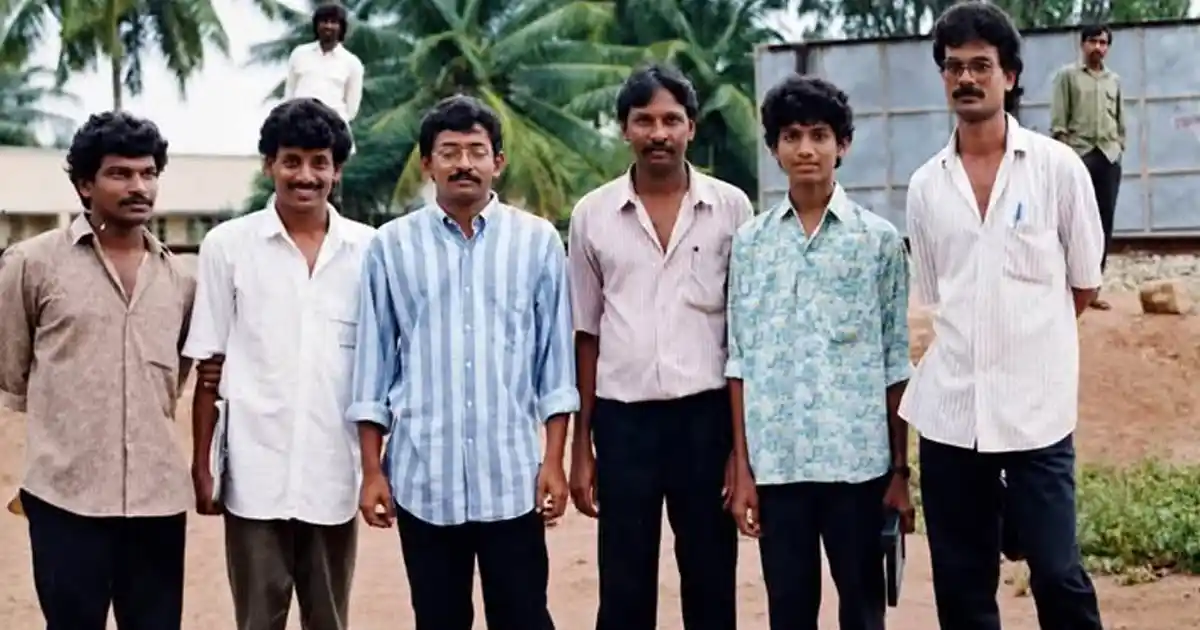 Throwback picture: RGV on Kshana Kshanam sets with Krishna Vamsi, Uttej, & others