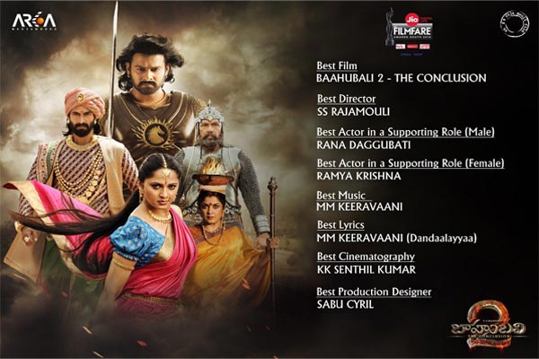 8 ఫిల్మ్ ఫేర్ అవార్డులను సొంతం చేసుకున్న ‘ బాహుబలి-2’ !