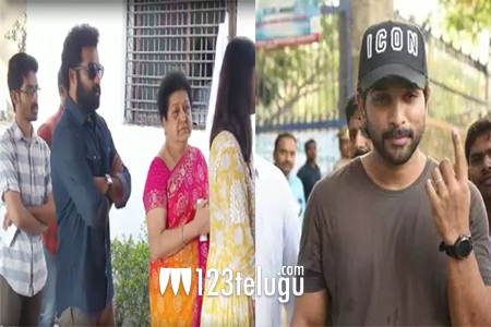 ఓటు హక్కు వినియోగించుకున్న స్టార్ హీరోలు ! 1 stars1