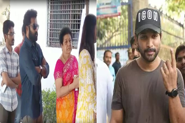 ఓటు హక్కు వినియోగించుకున్న స్టార్ హీరోలు !