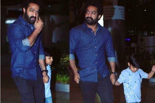 కొడుకు అభయ్ రామ్ తో ఎన్టీఆర్ నడక ప్రయాణం ఎక్కడికో?.