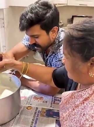 నానమ్మ దగ్గర ట్రైనింగ్ తీసుకుంటున్న చరణ్..!