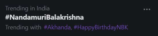 నేషనల్ వైడ్ ట్రెండ్స్ లో బాలయ్య బర్త్ డే విషెష్.! 2 NBK