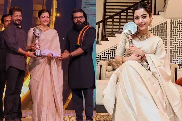 ఫోటోలు : ప్రతిష్టాత్మక రాష్ట్ర పురస్కారంతో చిరునవ్వులు చిందిస్తున్న రష్మిక మందన్న