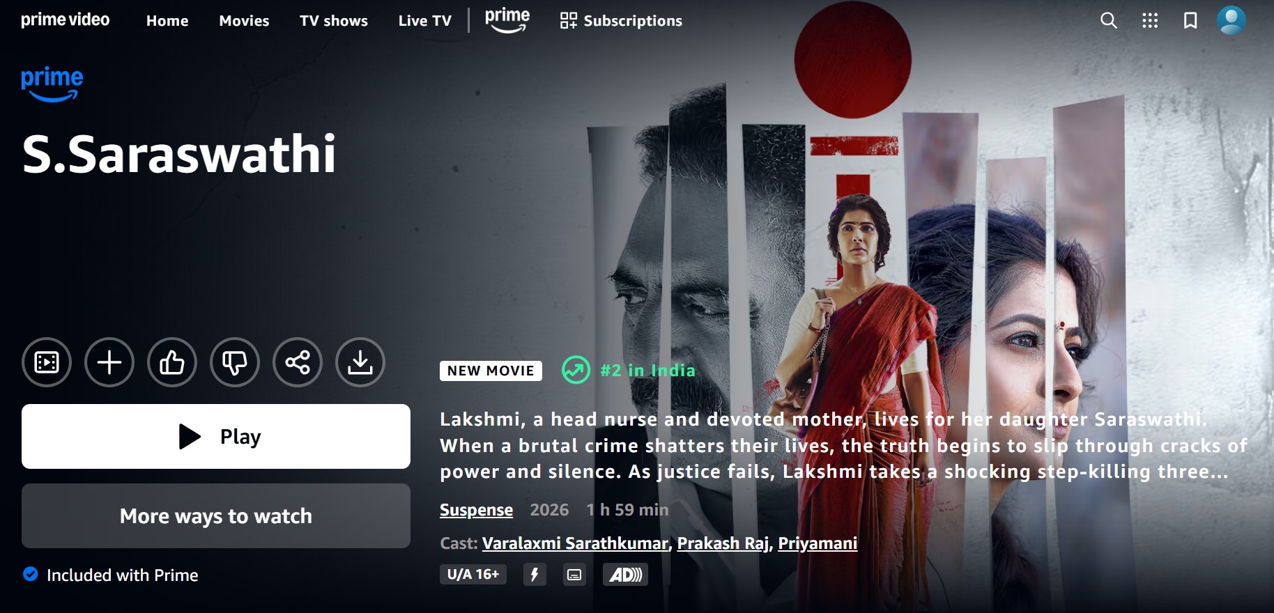 థియేటర్లలో ప్లాప్.. ఓటీటీలో పాస్: అమెజాన్ ప్రైమ్లో ట్రెండ్ అవుతున్న తెలుగు క్రైమ్ థ్రిల్లర్ 2 S Saraswathi