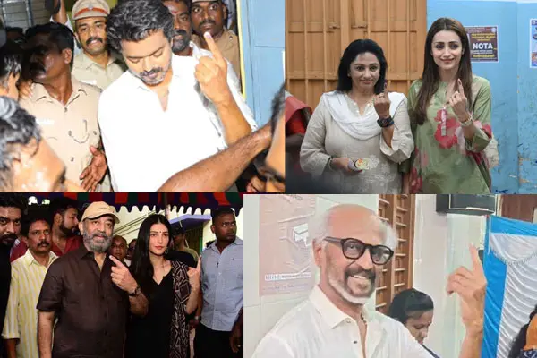 ఫోటోలు: 2026 తమిళనాడు ఎన్నికలు – తమ ఓటు హక్కు వినియోగించుకున్న సినీ తారలు