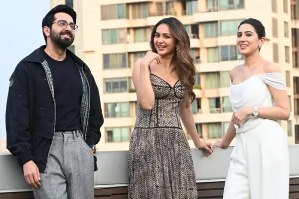 ఫోటోలు : ‘పతి పత్నీ ఔర్ వో దో’ చిత్ర ప్రమోషన్స్‌లో ఆయుష్మాన్, రకుల్ ప్రీత్, సారా అలీ ఖాన్