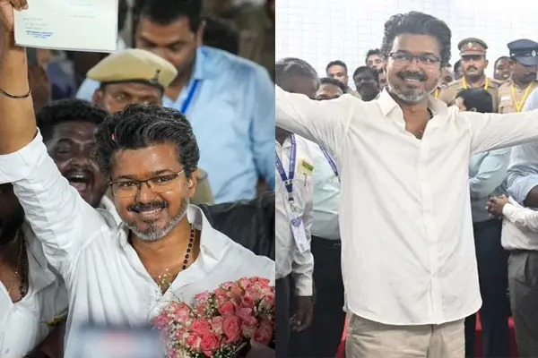 ఫోటోలు : తన కుటుంబ సభ్యులు, అనుచరులతో విజయ్ ఎన్నికల విజయ వేడుక