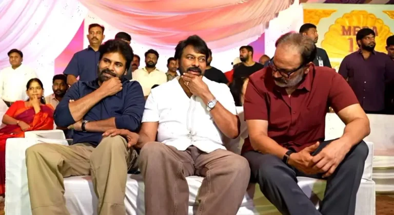 వైరల్ వీడియో: ‘మెగా 158’ లాంచ్ లో మెగా బ్రదర్స్ హ్యాపీ మూమెంట్స్!
