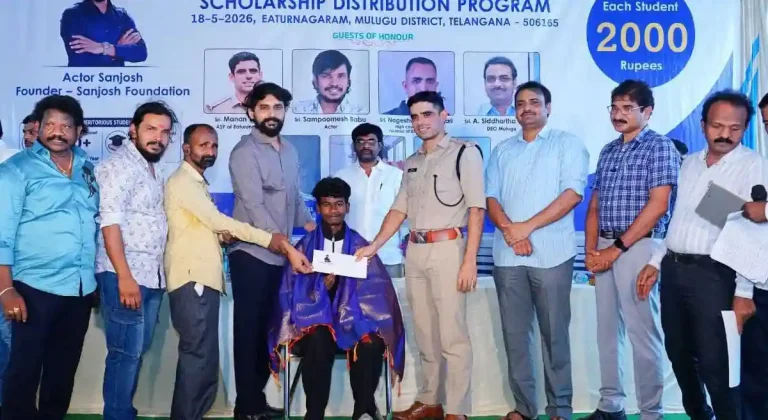 118 మంది గిరిజన విద్యార్థులకు బాసటగా నిలిచిన యువ నటుడు సంజోష్