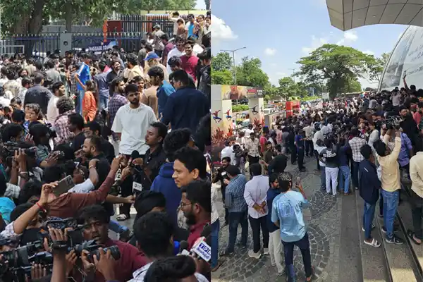 ఫోటోలు: రవితేజ నటించిన ‘ఇరుముడి’ సినిమా చూసిన తర్వాత ప్రసాద్ మల్టీప్లెక్స్ వద్ద భారీగా జనం గుమిగూడారు.